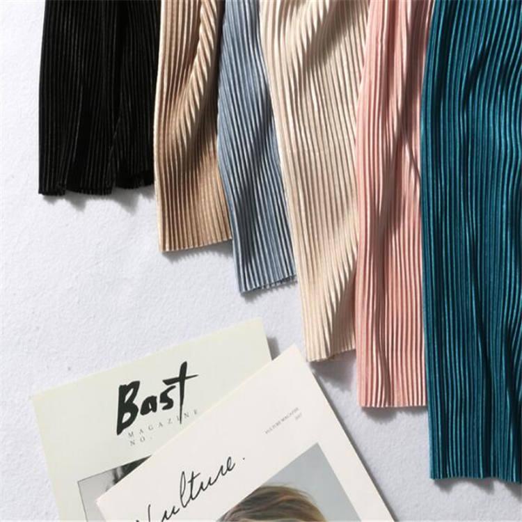 High Waist Sagging Loose Pants Chiffon Ice Silk Nine-point Pants Pleated Wide-leg Pants