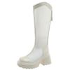Fashion 7CM Female Summer Knee-high Mesh High Boots Women ZIP Breathable Mesh Knight Boots Thick Heel Hollow Long Cool Boots Botas Mujer