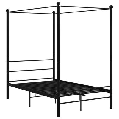 Черная металлическая кровать с балдахином 120 x 200 см