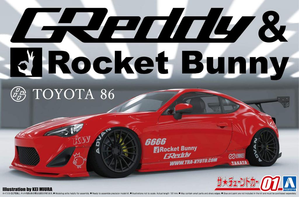 Aoshima Bunka Kyozai Серия 'Тюнингованные Автомобили' 1 Toyota ZN6 TOYOTA86 GREDDY ROCKET BUNNY ENKEI Пластиковая Модель (АОСИМА) 1/24 Нет. '12 & Вер.