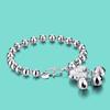 6mm Style 925 Sterling Silver Bracelet Female Bead Chain Lock Pendant Design Solid Silver Bangle Birthday Gift