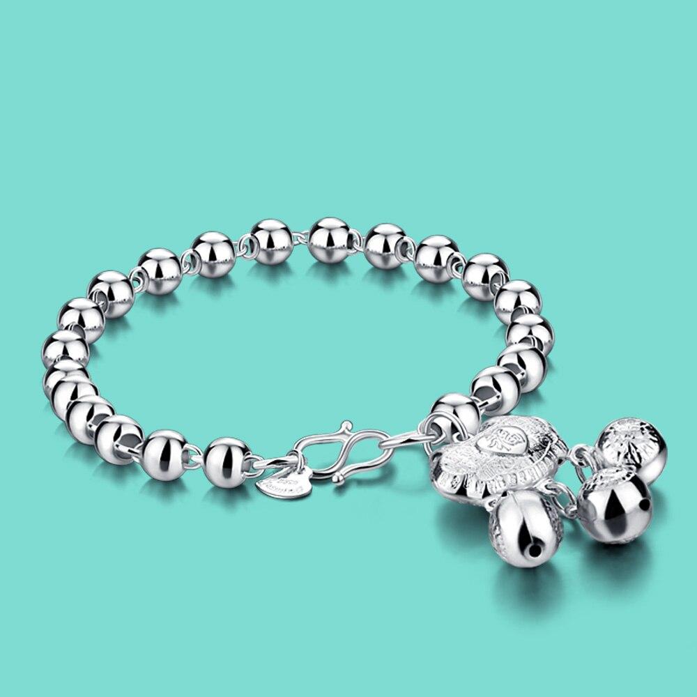 6 мм стиль браслет из стерлингового серебра 925 пробы женский браслет из бисера с замком и замком дизайн однотонный серебряный браслет подарок на день рождения