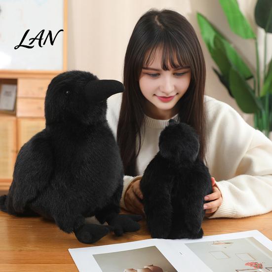 Cuddly Animal Toy for Kids Realistic Plush Crow Toy, Soft Stuffed Bird Cute Halloween Simulation Figurine Black Raven Doll Kids, Holiday Party