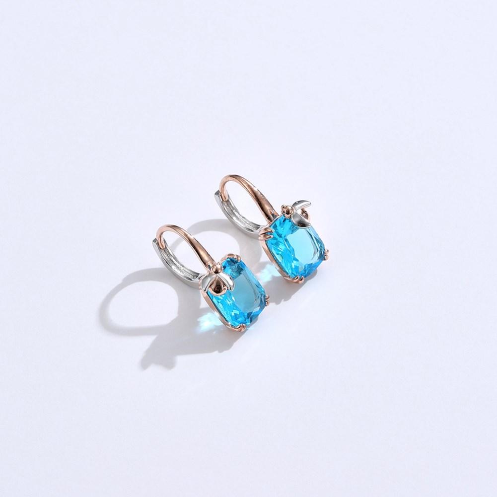 Umcho Copper Ladybug Earrings for Women Inlay Blue Clear Stone Stud Earring Rose Gold Plated Fashion Jewelry for Valentine's Day Gifts