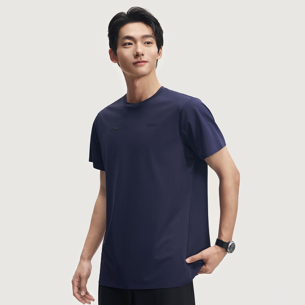 Men's T-Shirt Li-Ning Li Ning Qingmu T Shirt Men's Ink Blue