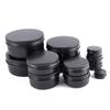 Black Empty Round Aluminum Box Metal Tin Cans Cosmetic Cream Diy Refillable Jar