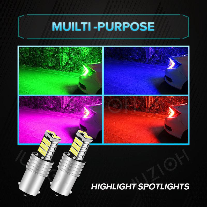 IUZIOH 2PCS P21W T15 W16W 1156 1157 T20 7440 7443 BA15S S25 BAY15D WY21W W21W Car Led Reverse Brake Turn Signal Light Lamp Bulb