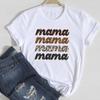 (Asian Size)Women Print Lady Female Tee Top Letter Mom Mama Trend Sweet 90s Fashion T Shirt Clothing Casual Short Sleeve Graphic T-shirt