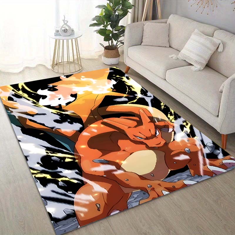 1PC Pokémon Charizard Dracaufeu Pikachu Printing Carpet for Living Room Bedroom Kid's Room Home Decor Area Rug Non-slip Mat
