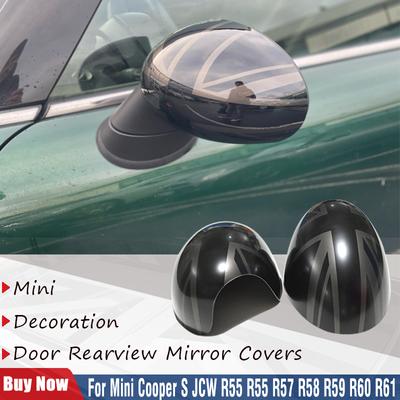 Для Mini Countryman Cooper S Clubman Paceman R55 R56 R57 R58 R59 R60 R61 черный флаг зеркало заднего вида наружное