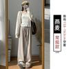 Gray Glutinous Rice Pants Women's New Autumn and Winter High Waist Drape Straight Loose Small Lazy Wide Leg Pants