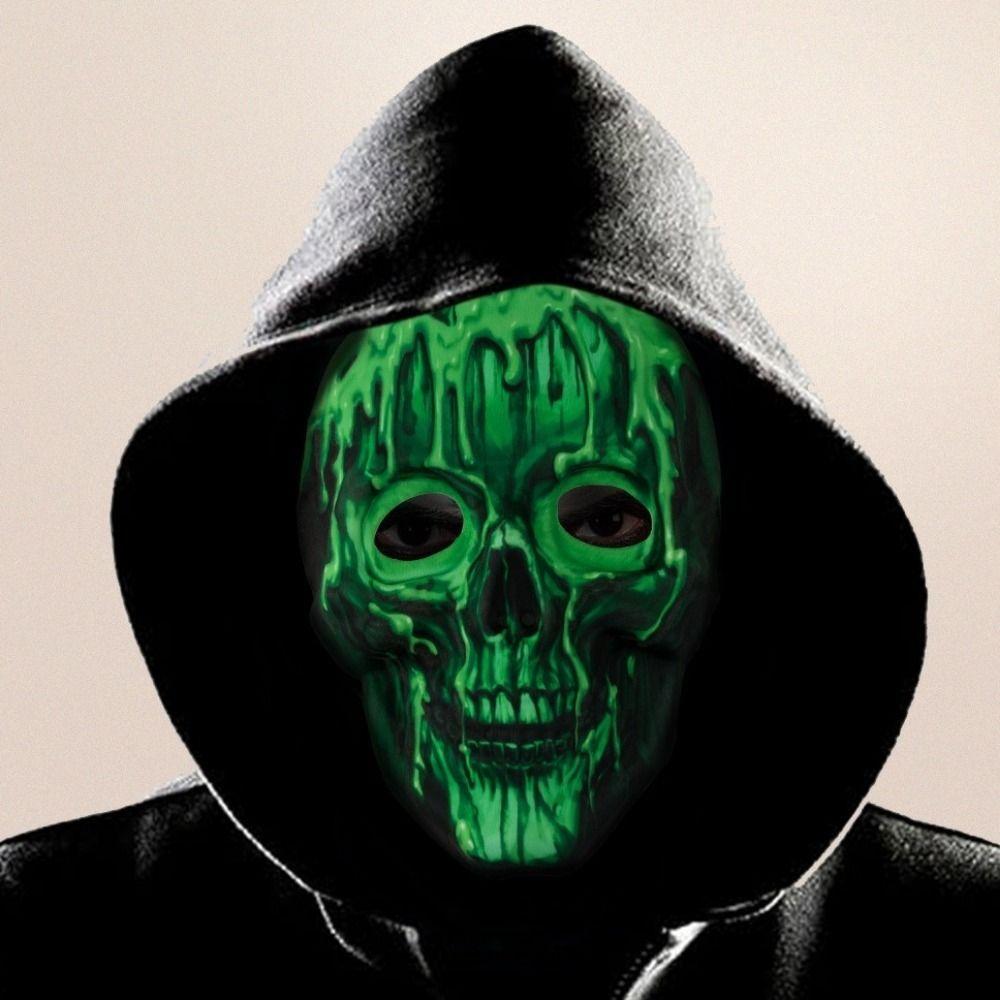 Жуткий Страшный Череп Головной убор Светящаяся Вечеринка Косплей Маска Новинка Хэллоуин Маска Скелета Косплей