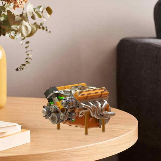 Модель двигателя V8 из смолы, статуэтка двигателя V8 Small-Block, миниатюрная фигурка двигателя V8, коллекционный подарок для взрослых автолюбителей