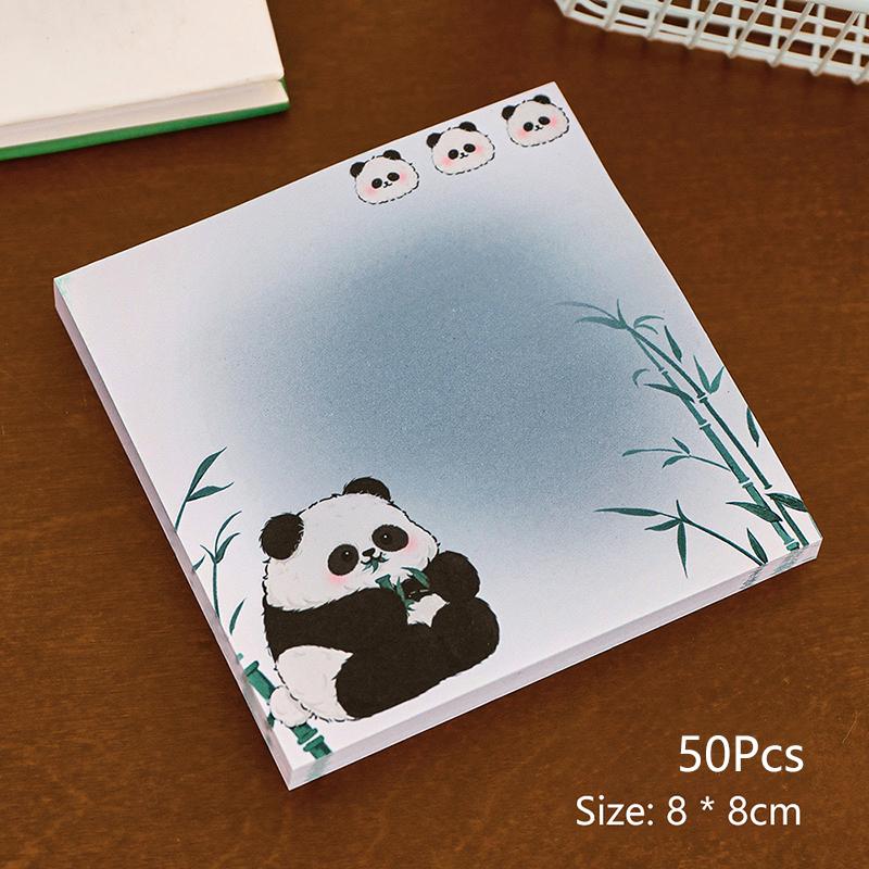 50 листов Kawaii Bamboo Panda N Times Sticky Notes Милые мультяшные Sticky Notes Портативный блокнот для заметок Школьные канцелярские принадлежности Подарки