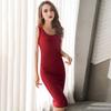 Women's Midi Tank Dress Summer Casual Sleeveless Scoop Neck Basic T-Shirt Dress Beach Bodycon Sundress