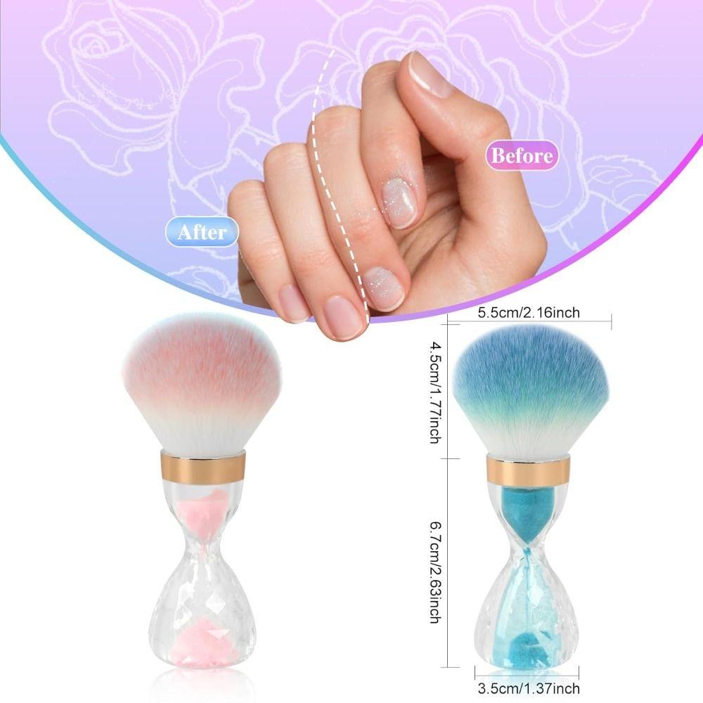 Manicure Nail Dust Brush Hourglass-shaped Nail Art Brush New Clean Up Tools  for Acrylic Nails