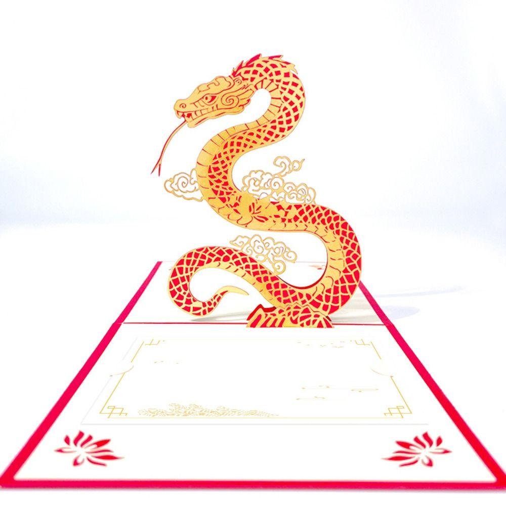 Hot Stamping 3D New Year Gift Card Foldable Message Card  Lunar New Year Gifts