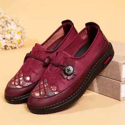 ****** и летние новые женские туфли с сеткой, старые ******* тканевые туфли, дышащие туфли для мам среднего и пожилого возраста, на одной педали, нескользящие s**