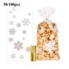 Снежинка Конфетные мешочки Рождественская Прозрачная Упаковка Печенья Попкорна Пластиковый Пакет Украшения Для Рождественской Вечеринки Подарочные Пакеты Для Детей