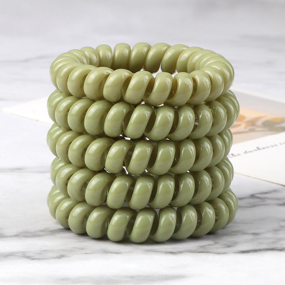 5 шт./набор Эластичные конфетные цвета Телефонный провод Простые женские резинки для волос Веревка для волос для детей Девочек Скранчи Повязка на голову Жевательная резинка Подарки