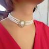 Vintage Elegant Hepburn Pearl Necklace Evening Temperament Multi-layer Collarbone Chain Niche Neck Chain Cheongsam Dress Accessories Women