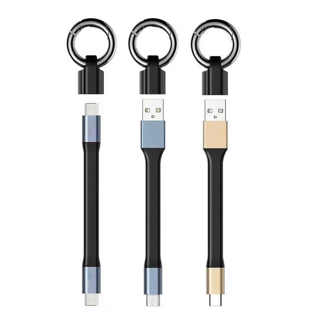 Keychain USB C 3A Quick Charging Cable USB Type C Cable Fast Charging Data Cord 11.5cm for Smartphones