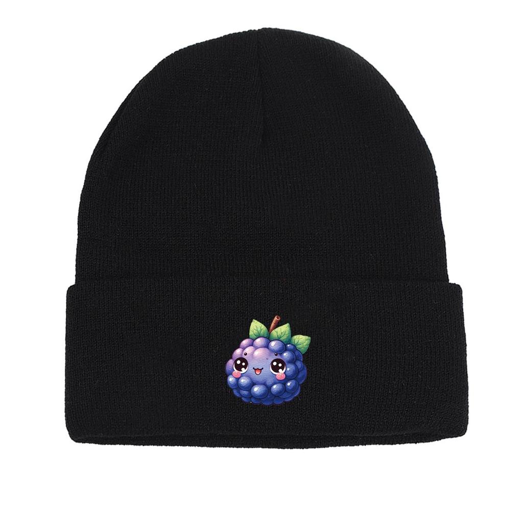 Cartoon Grape Winter Knit Cap Beanie, Fruit Skull Cap Cuff Autumn Leisure Gorro Knitted Hat Beanie