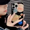 Ins Planet Black Imd Soft Silicone Phone Case For Iphone 13 12 Pro Max 11 14 Promax Cute Cartoon Relif Cool Back Cover Capa