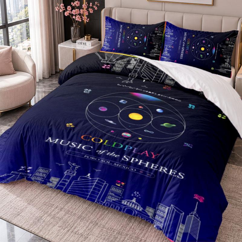 Coldplay 3Pcs Bedding Set Duvet Cover With Two Pillowcases For Bedroom Home Decoration
