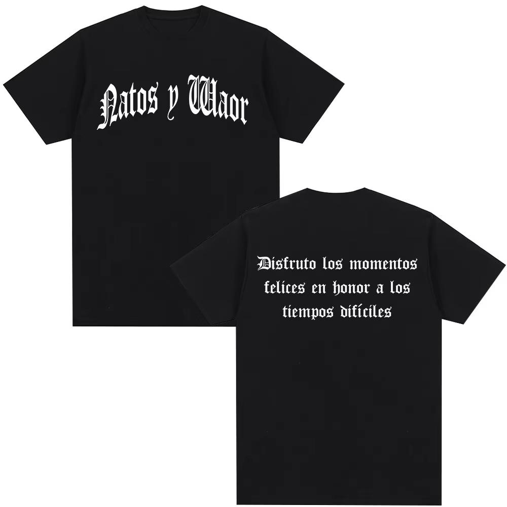 Rapper Natos Y Waor cotton Unisexs Shirt Summer Graphics Shirts Womens Yk Hip Hop Short Sleeve Streetwear Tshirt