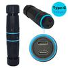 10Gbps Dual Type-C Outdoor IP68 Waterproof Connector M20 Pass Through Data Transfer Charging Adapter
