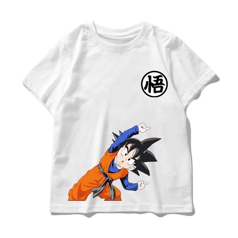 The Latest Summer "Dragon Ball" Goku Cartoon Print 100% Cotton T-shirt with a Breathable and Comfortable Design
