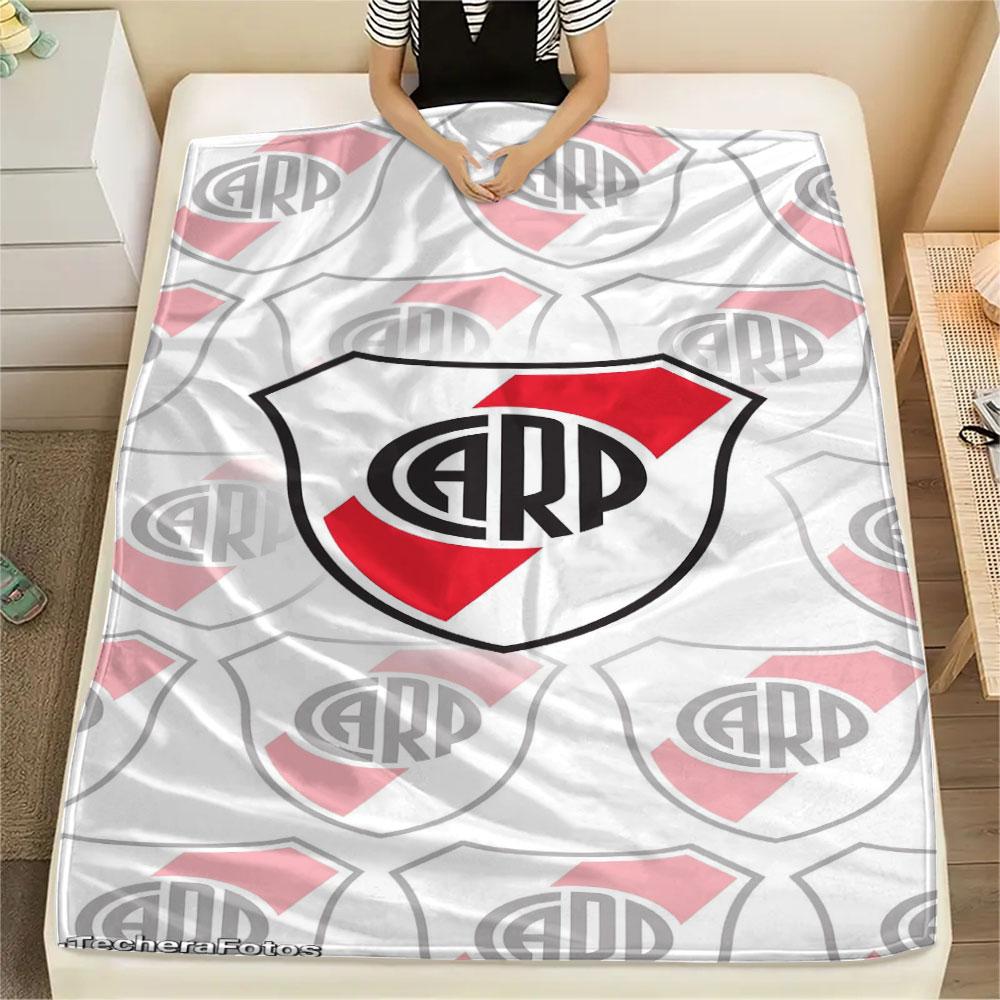 1PC Club Atlético River Plate Patterned Flannel Blanket Suitable For All Seasons for Home Decor Warmth and Comfort Gifts Holiday Present