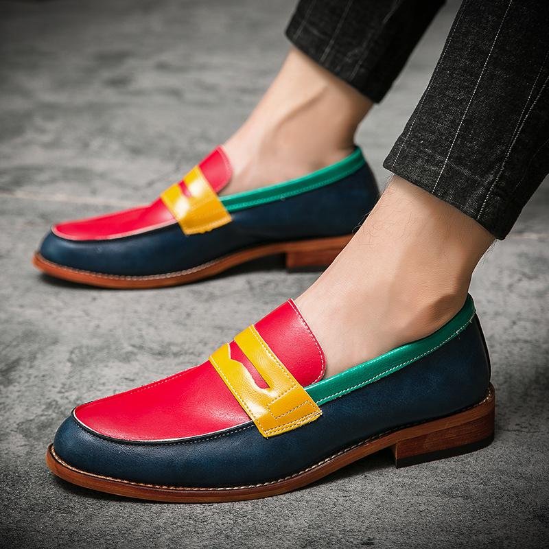 Fashion New Colorful Loafers for Men Casual Luxury Slip-On Spring Autumn Wedding Shoes Men Dress Shoes Wedding Fashion Party Dance Shoes