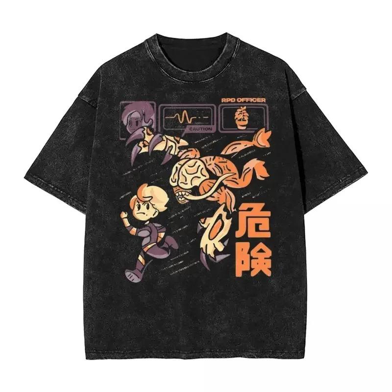 benber New Arrival Mens Clothes Tee Shirt Homme Washed TShirts Men Tshirt For Men Ropa Residents Evils Biohazard Horror Game