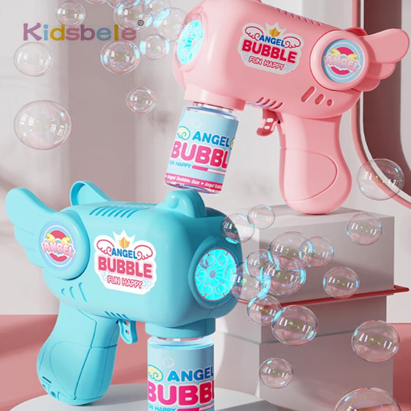 Kids Angel Dinosaur Bubble Gun Automatic Bubble Machine Electric Bubble Blower For Children Outdoor Summer Party Birthday Gift