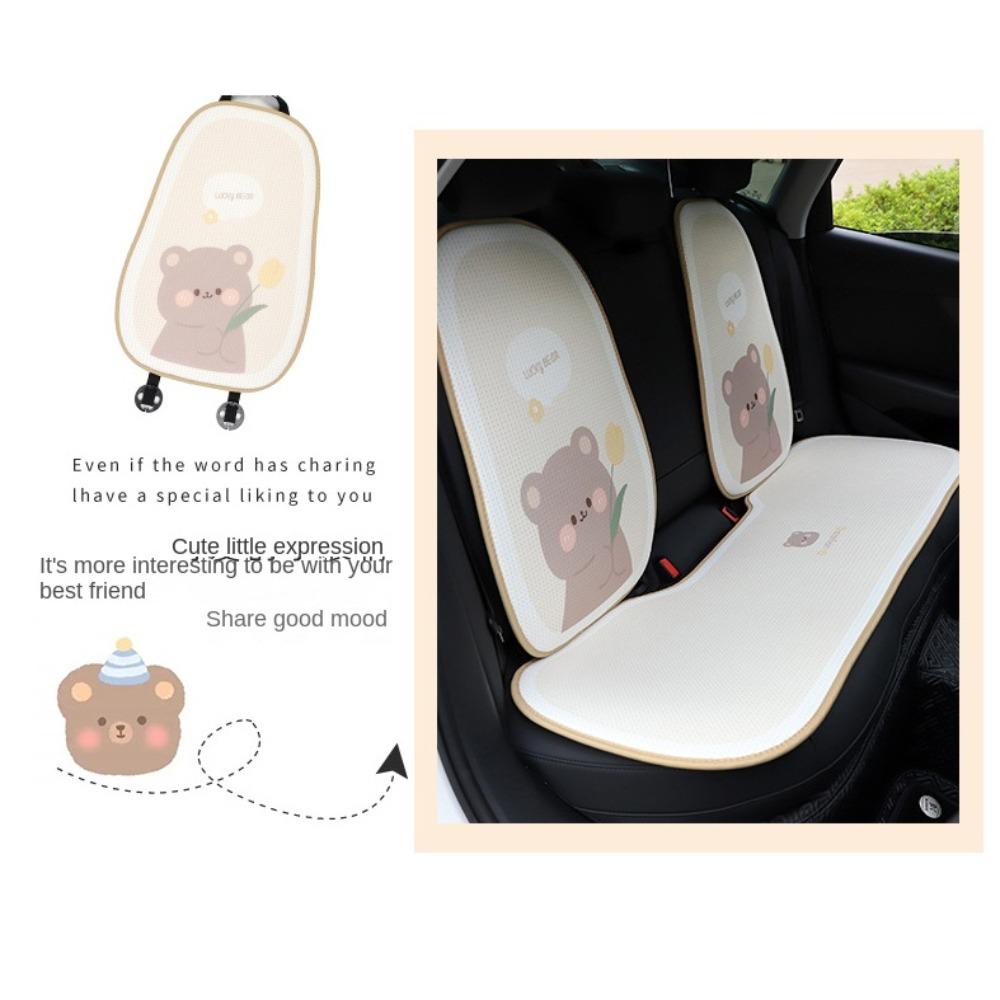 Защитный коврик Летняя дышащая подушка на сиденье Кролик узор Автомобильная подушка из ледяного шелка Автомобильные товары для интерьера