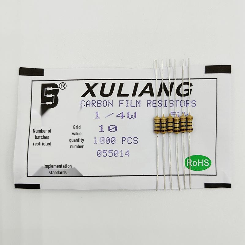 Carbon Film Resistors 1/4W 5% Through-hole Plug-in, Bulk Pack, Color-Coded