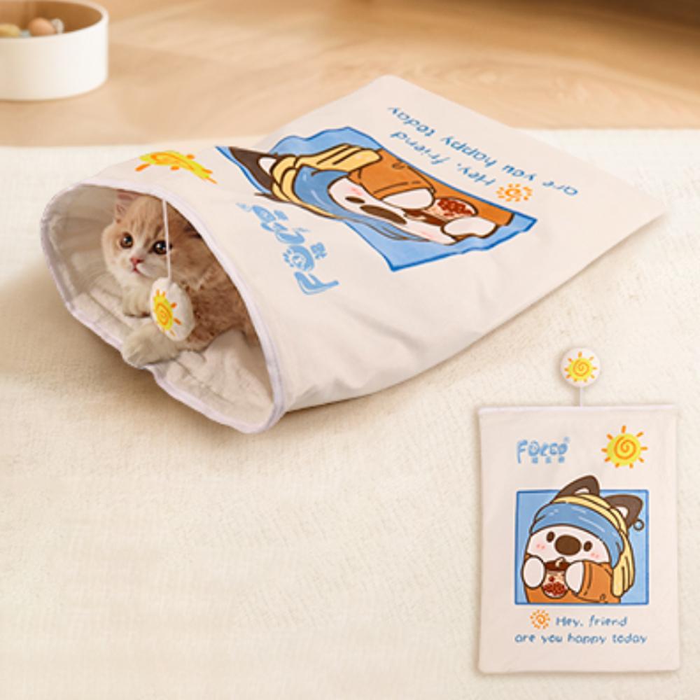 Хэллоуин Гурман Дизайн Узоров Кошачий Туннель Игрушка, Подарок на День Рождения Кошки, Складная Интерактивная Кошачья Сумка-Дрель Игрушка для Питомца