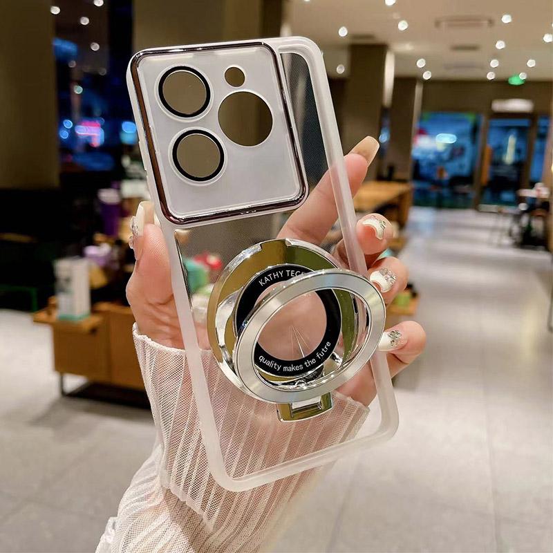 Magnetic Ring Bracket Holder Phone Case for Infinix Note 40 Pro Hot 40 40i 30i 20 Pro 12 11 10 9 Play Zero 30 Transparent Cover