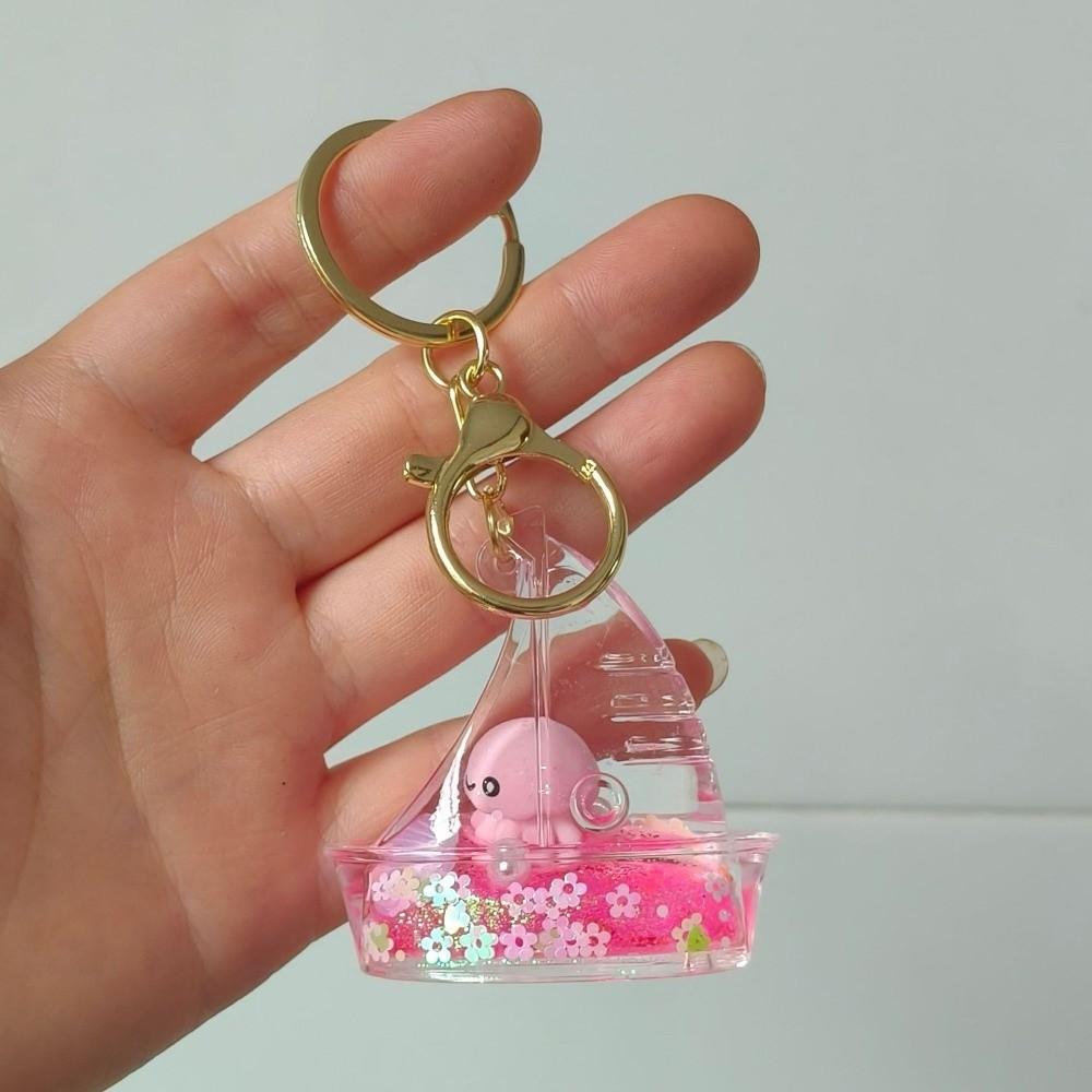 Handcrafted Glass Glass Pocket Fish Keychain Oil Filled Keychain Ornament Bag Accessories