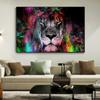 Красочные граффити с изображением льва, абстрактная картина на холсте, животные, настенные художественные постеры и декоративные принты для домашнего дизайна, куадрос