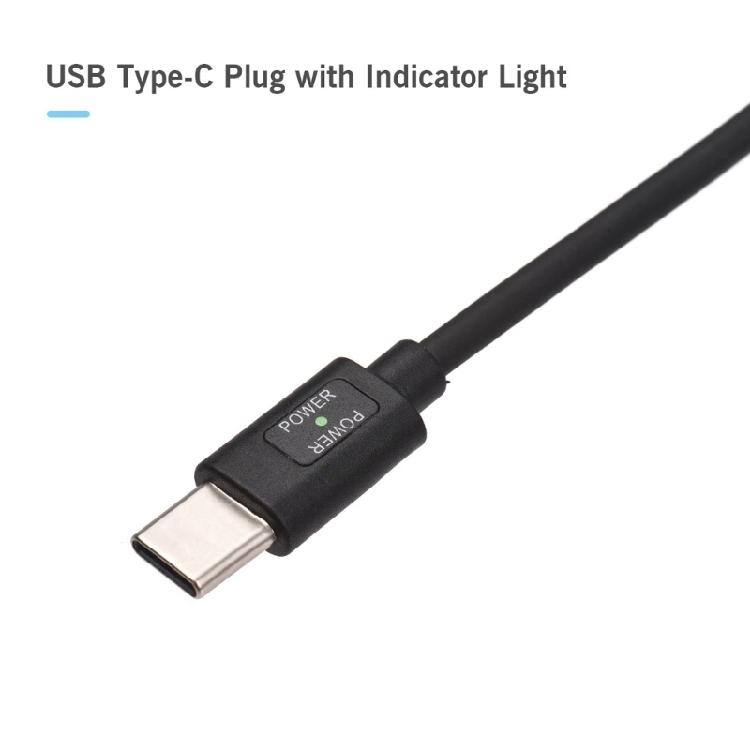 Кабель питания USB Type C PD со светодиодной подсветкой для камеры BMPCC 4K 6K, пружинный