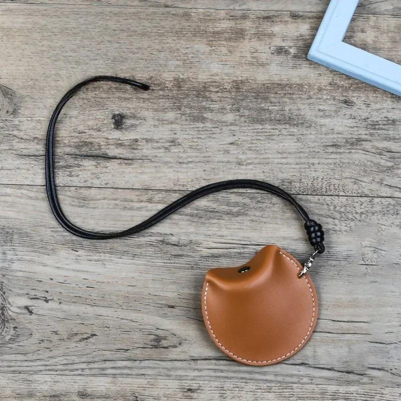 Durable Neck Headphone Hanging Pouch Storage Bag For Outdoor Hunting Biking Small Leather Bag Handy Small Object Storage Bbag