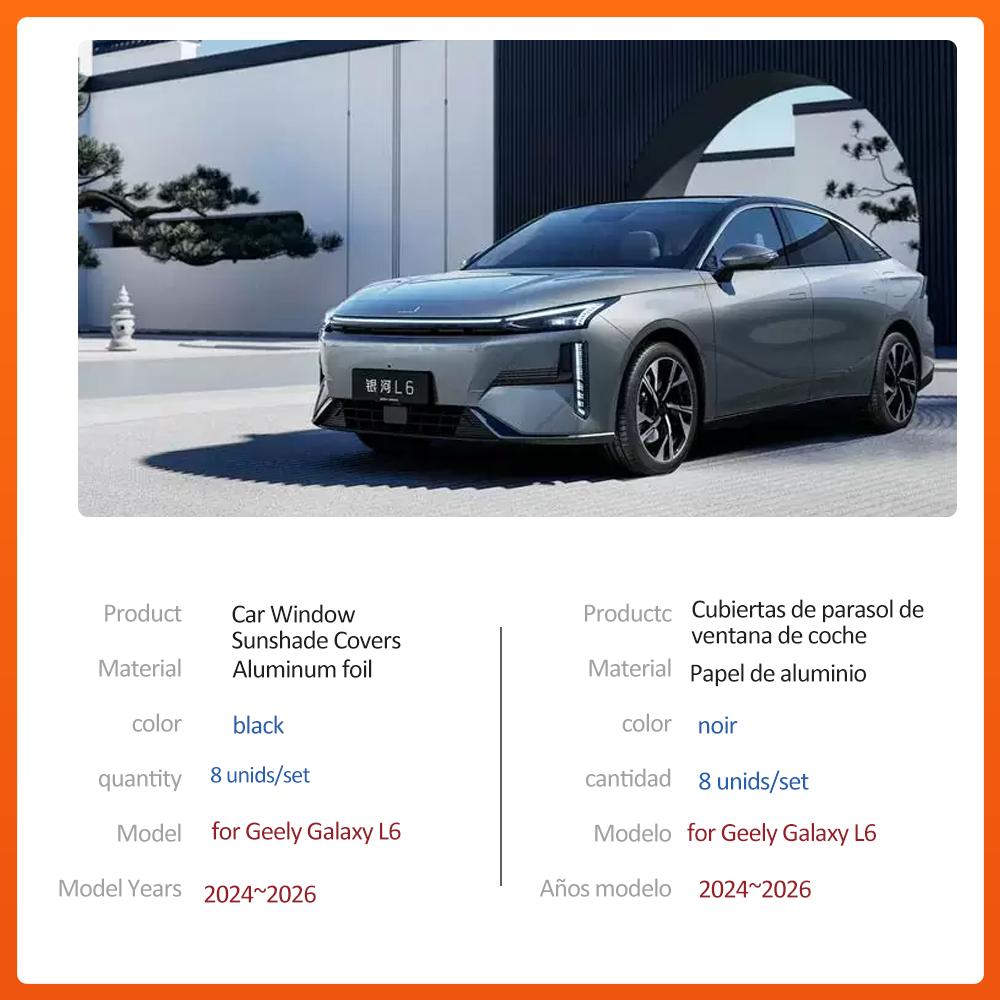 Car Full Magnetic Sunshade for Geely Galaxy L6 2024~2026 2025 Roof Windshield Curtain Sun Visor Window Sunroof Cover Accessories