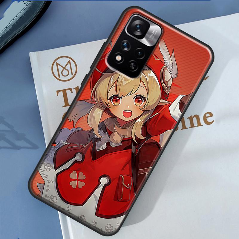 Чехол Genshin Impact Кли для Xiaomi Redmi 14C 13C 10C 12C Redmi Note 13 14 Pro 12 11 9 10 9S 10S 11S 12S