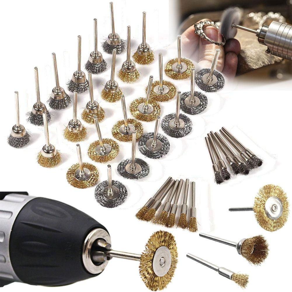Accessories Electric Rotary Tools Polishing Grinding Brass Brush Kit Wire Wheel Buffing Sanding