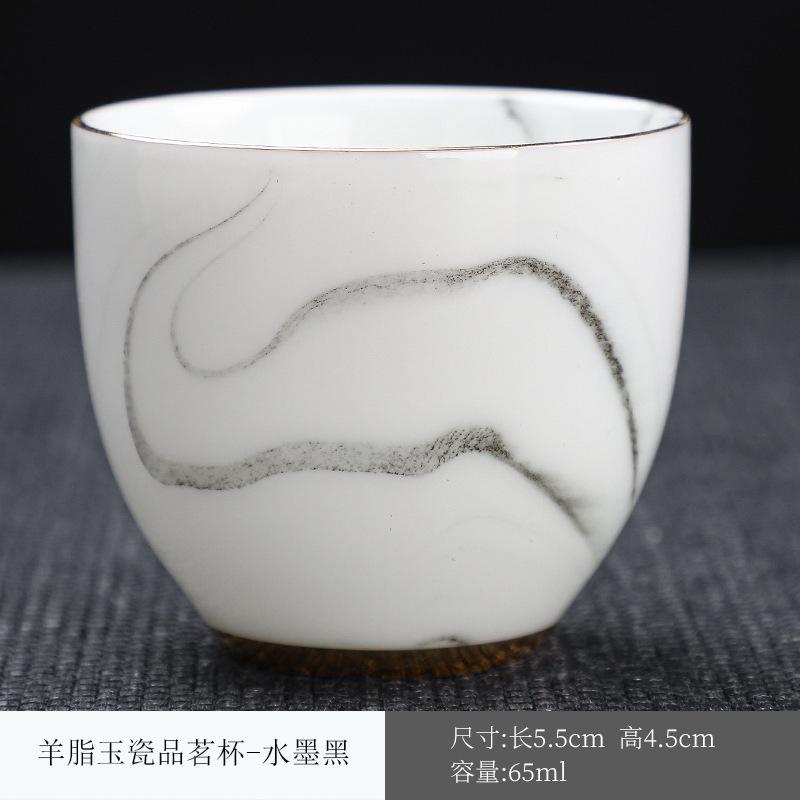 Ceramic teacup suet jade tea cup hand-painted master cup kung fu teacup small teacup white porcelain single cup tea cup