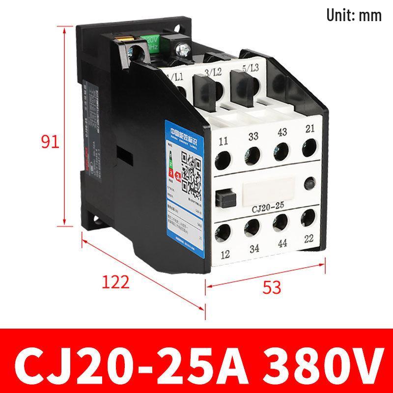 Контактор переменного тока Delixi CJ20 10А/16А/25А, Однофазный/Трехфазный, 220В/380В