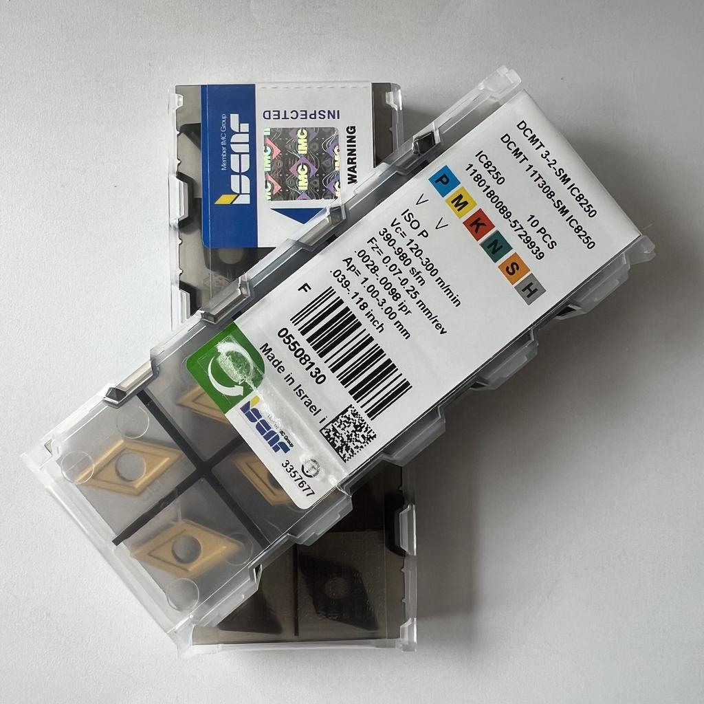 ISCAR / DCMT11T308-SM IC8250 / Industrial indexable carbide inserts 10 Pcs